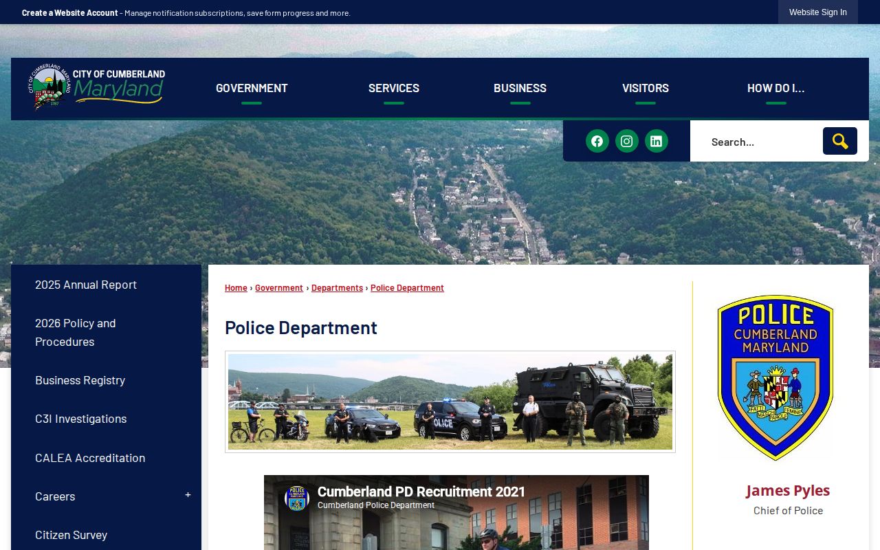 Cumberland Police source for Cumberland arrest records