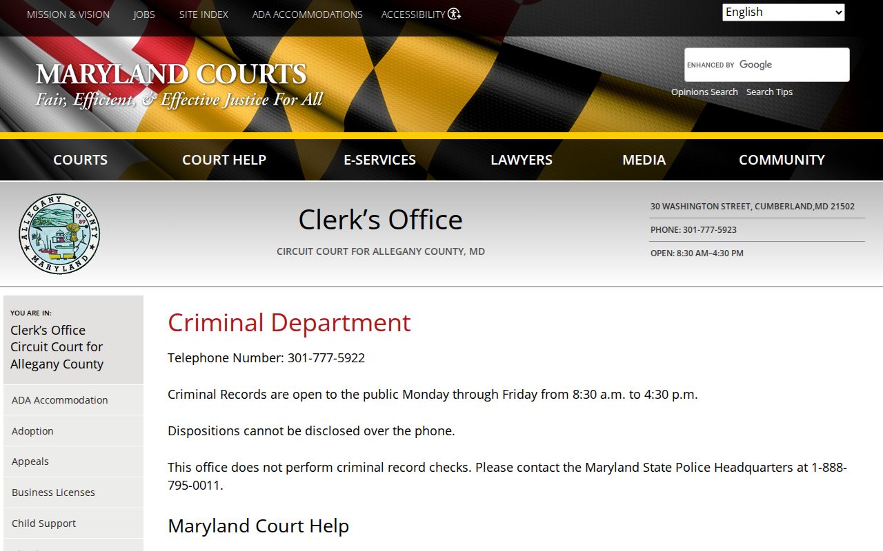 Allegany court record route after a Frostburg arrest