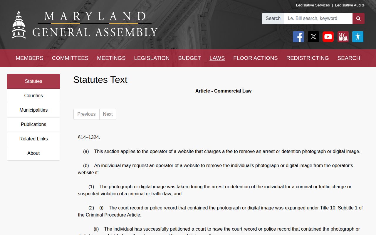 Maryland law for lawful removal of a qualifying Allegany County arrest image