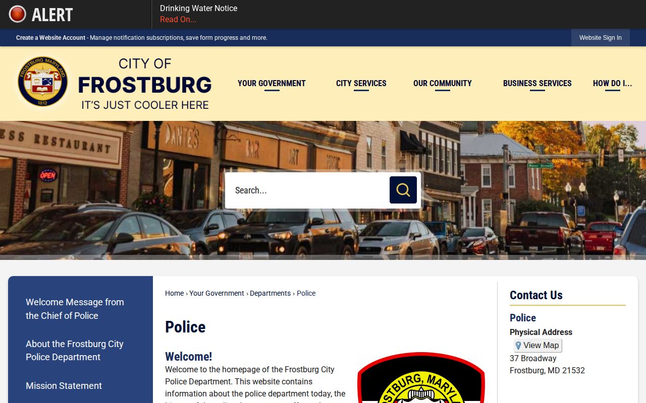 Frostburg Police source for Frostburg arrest report access